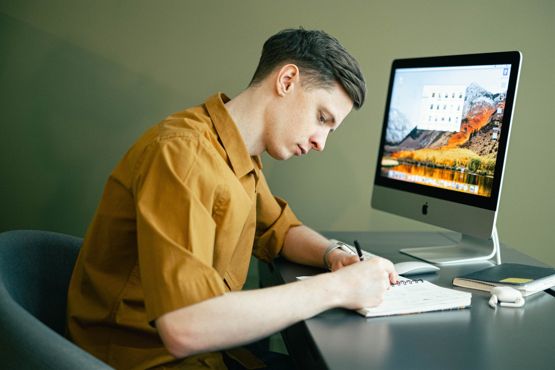 Image of man working from home